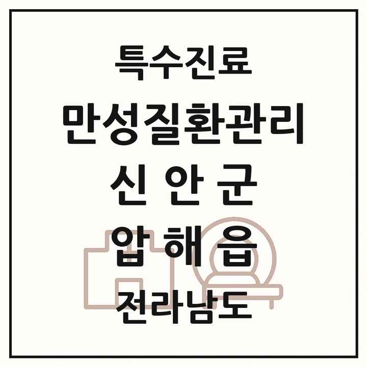 2026 전라남도 신안군 압해읍 일차의료 만성질환관리 실시기관 의원·병원 목록 2곳