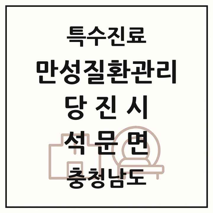 2026 충청남도 당진시 석문면 일차의료 만성질환관리 실시기관 의원·병원 목록 1곳