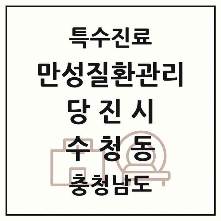 2026 충청남도 당진시 수청동 일차의료 만성질환관리 실시기관 의원·병원 목록 1곳