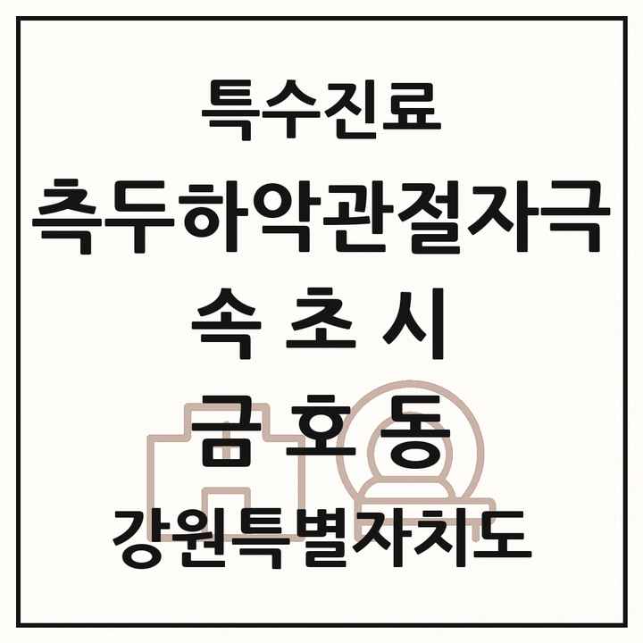 2026 강원특별자치도 속초시 금호동 측두하악 관절자극요법 실시기관 의원·병원 목록 1곳