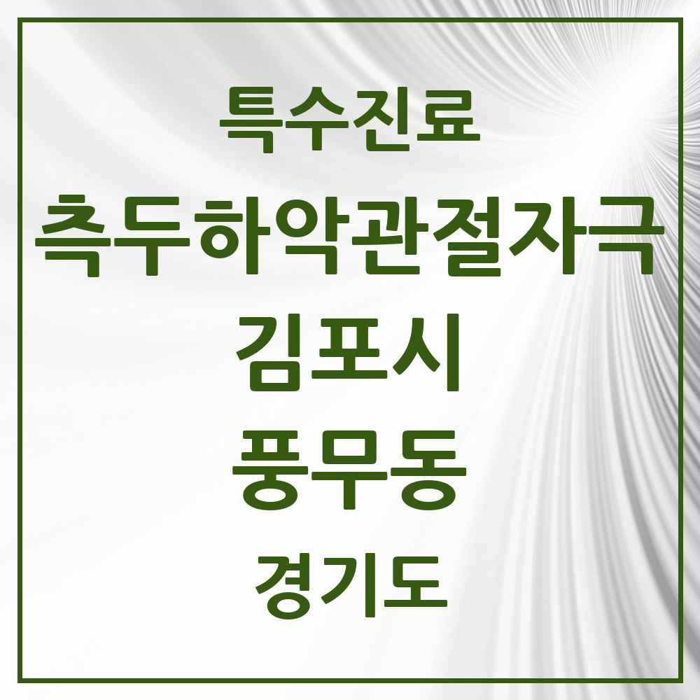 2025 경기도 김포시 풍무동 측두하악 관절자극요법 실시기관 의원·병원 목록 9곳