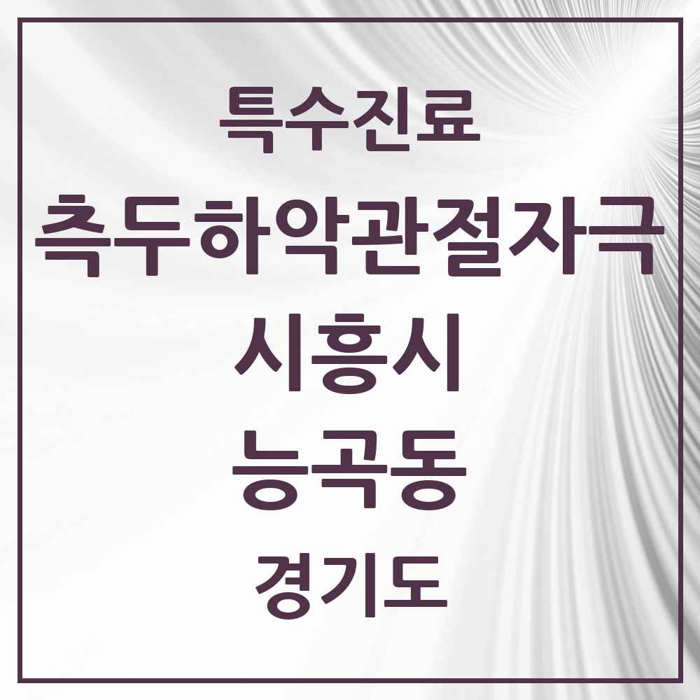 2025 경기도 시흥시 능곡동 측두하악 관절자극요법 실시기관 의원·병원 목록 4곳