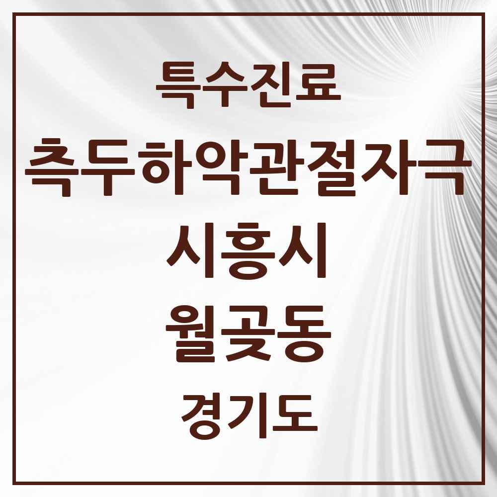 2025 경기도 시흥시 월곶동 측두하악 관절자극요법 실시기관 의원·병원 목록 1곳