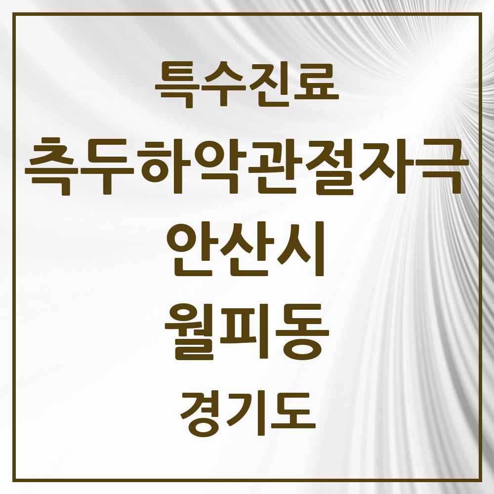 2025 경기도 안산시 월피동 측두하악 관절자극요법 실시기관 의원·병원 목록 4곳