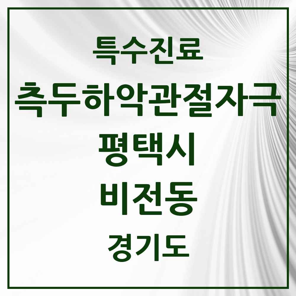 2025 경기도 평택시 비전동 측두하악 관절자극요법 실시기관 의원·병원 목록 12곳