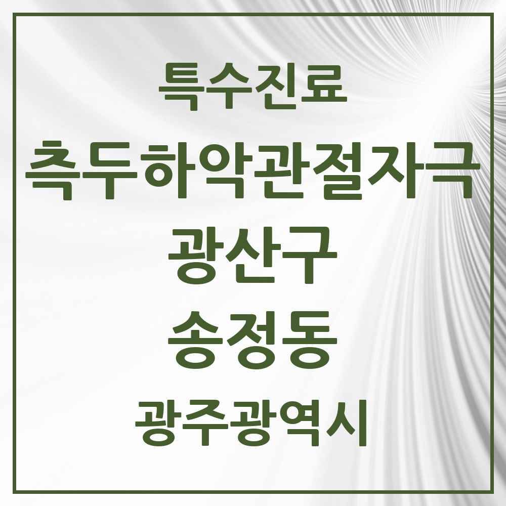 2025 광주광역시 광산구 송정동 측두하악 관절자극요법 실시기관 의원·병원 목록 5곳