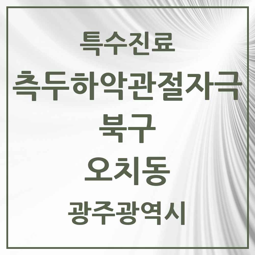2025 광주광역시 북구 오치동 측두하악 관절자극요법 실시기관 의원·병원 목록 2곳