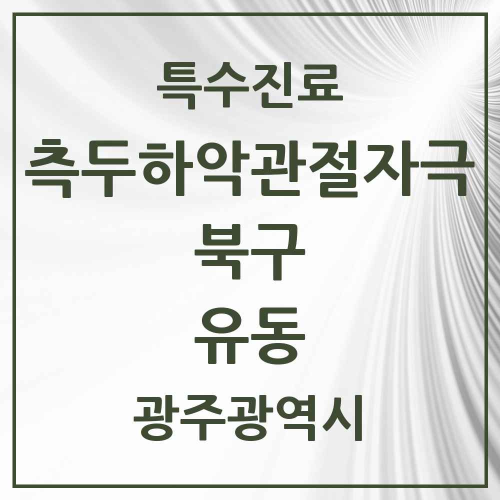 2025 광주광역시 북구 유동 측두하악 관절자극요법 실시기관 의원·병원 목록 2곳