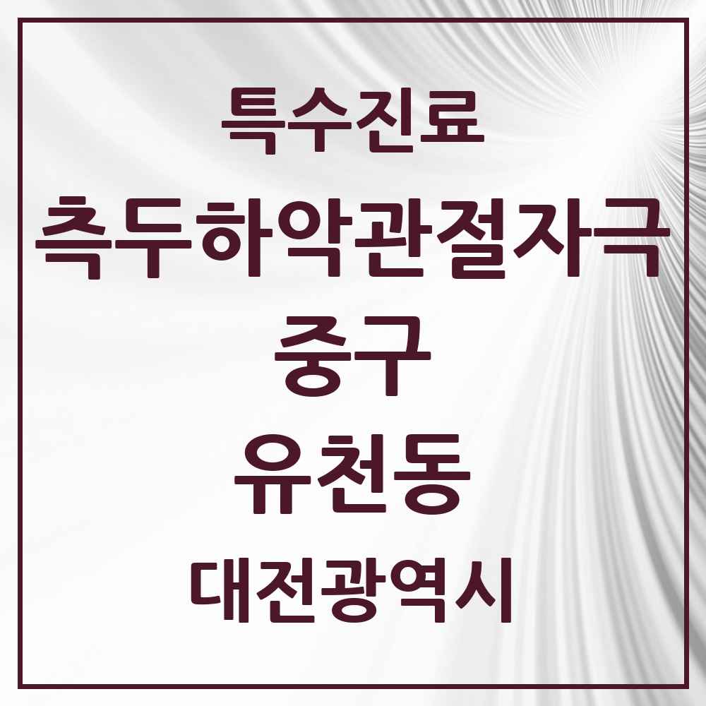 2025 대전광역시 중구 유천동 측두하악 관절자극요법 실시기관 의원·병원 목록 2곳