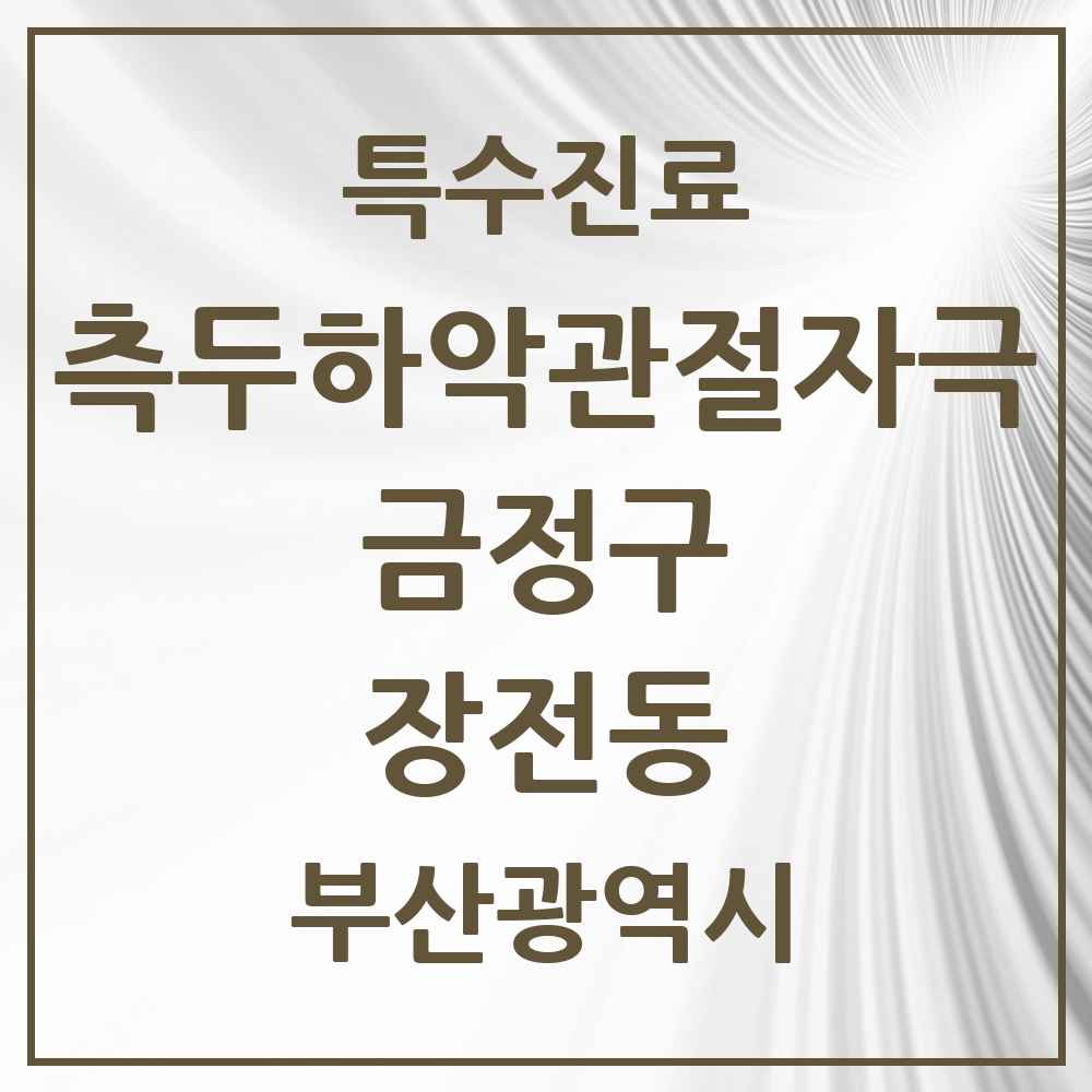 2025 부산광역시 금정구 장전동 측두하악 관절자극요법 실시기관 의원·병원 목록 4곳