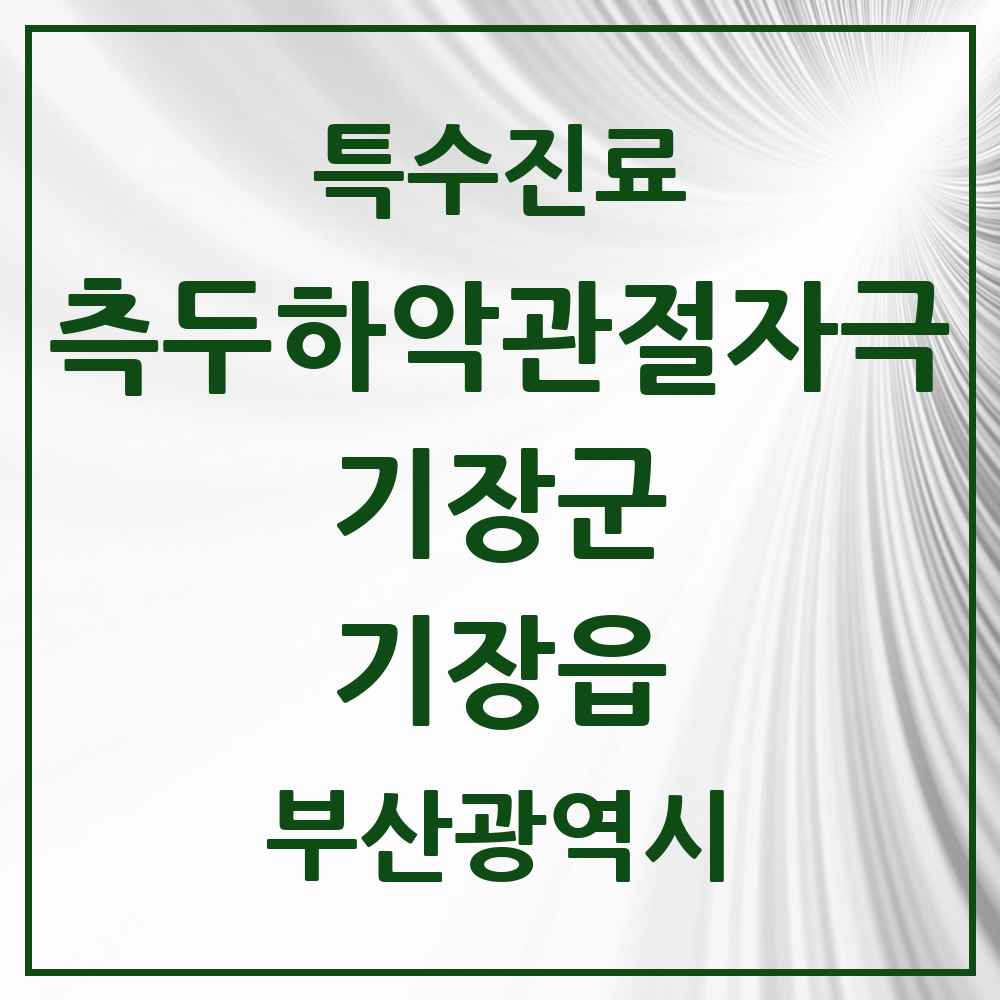 2025 부산광역시 기장군 기장읍 측두하악 관절자극요법 실시기관 의원·병원 목록 4곳