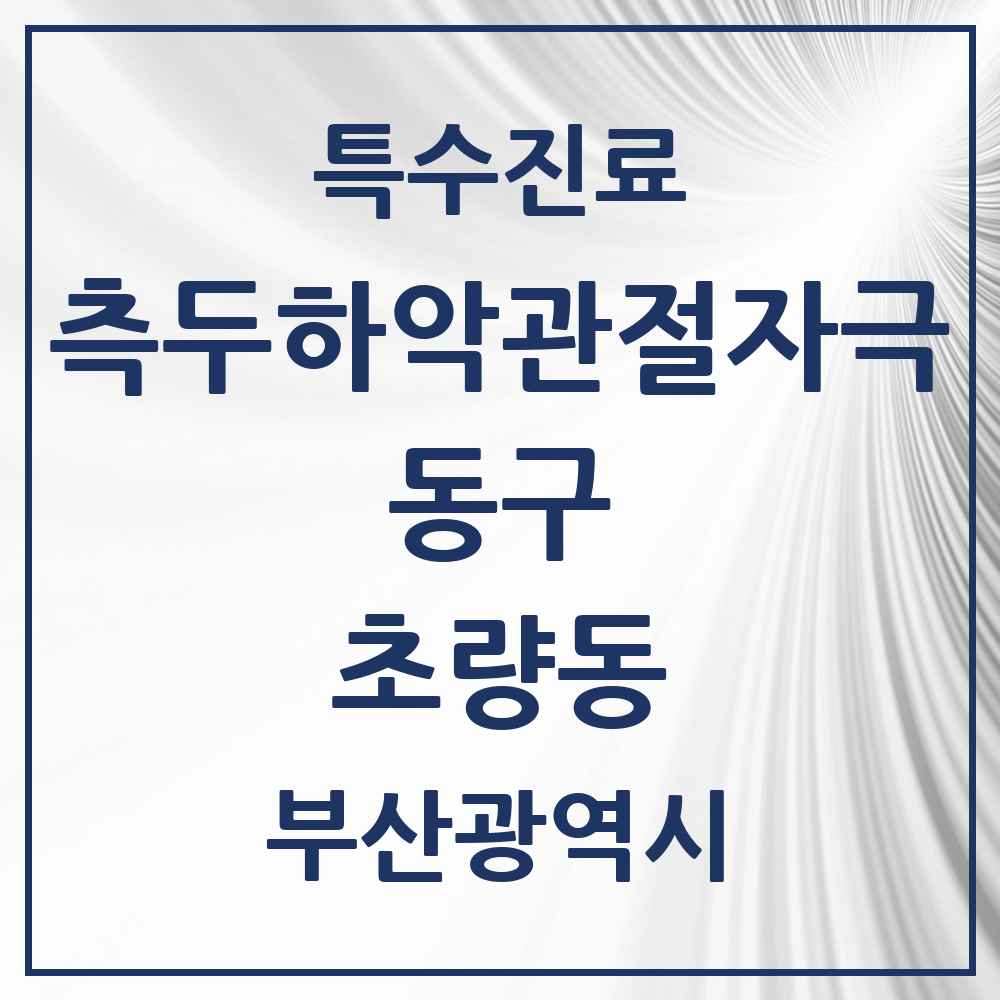 2025 부산광역시 동구 초량동 측두하악 관절자극요법 실시기관 의원·병원 목록 5곳