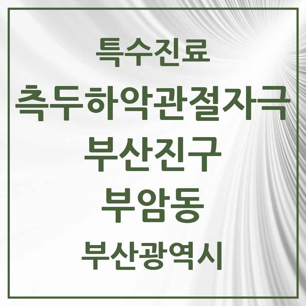 2025 부산광역시 부산진구 부암동 측두하악 관절자극요법 실시기관 의원·병원 목록 1곳