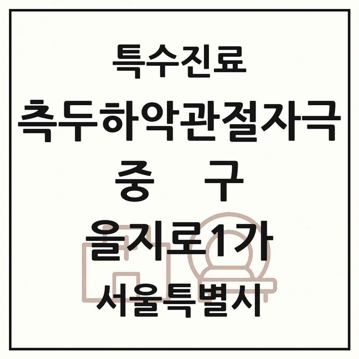 2026 서울특별시 중구 을지로1가 측두하악 관절자극요법 실시기관 의원·병원 목록 1곳