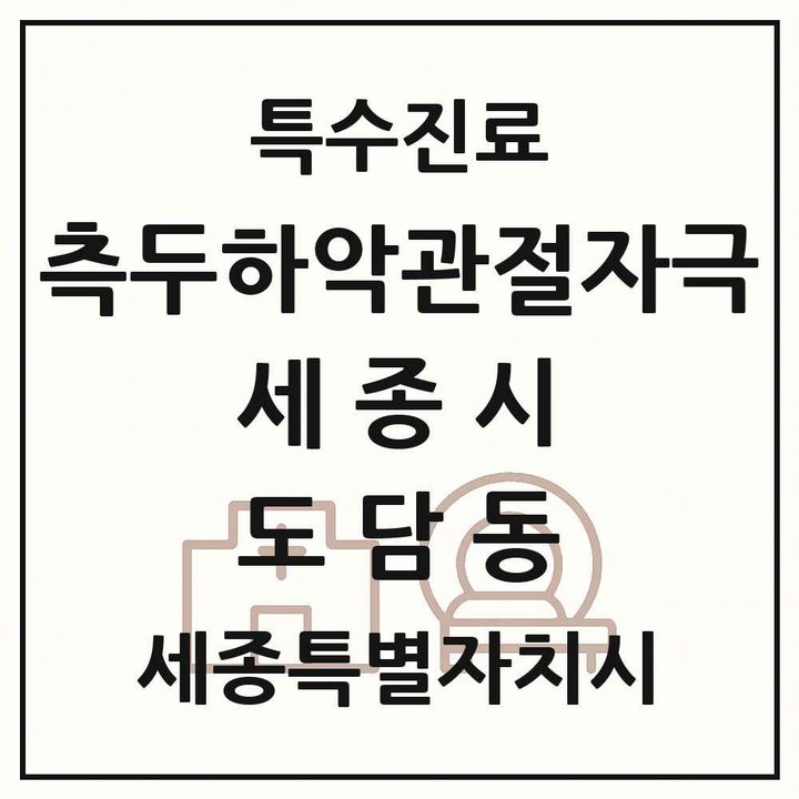 2026 세종특별자치시 세종시 도담동 측두하악 관절자극요법 실시기관 의원·병원 목록 2곳