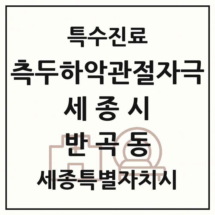 2026 세종특별자치시 세종시 반곡동 측두하악 관절자극요법 실시기관 의원·병원 목록 3곳