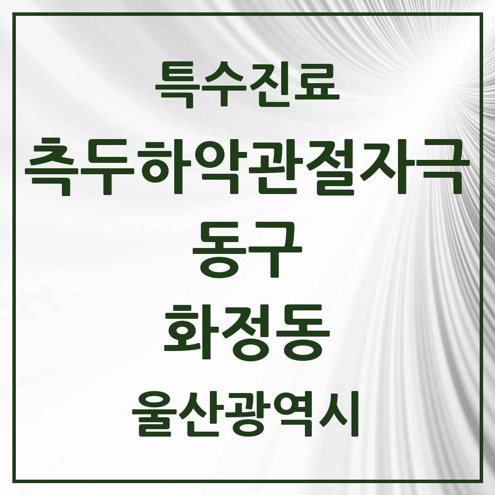 2025 울산광역시 동구 화정동 측두하악 관절자극요법 실시기관 의원·병원 목록 1곳