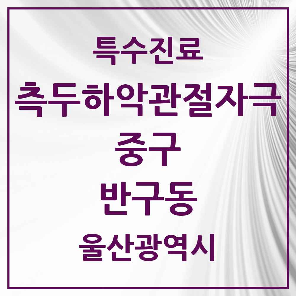 2025 울산광역시 중구 반구동 측두하악 관절자극요법 실시기관 의원·병원 목록 2곳