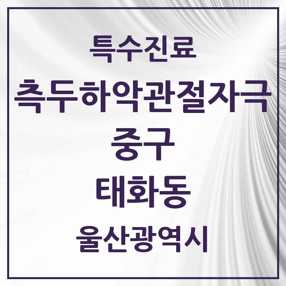 2025 울산광역시 중구 태화동 측두하악 관절자극요법 실시기관 의원·병원 목록 1곳