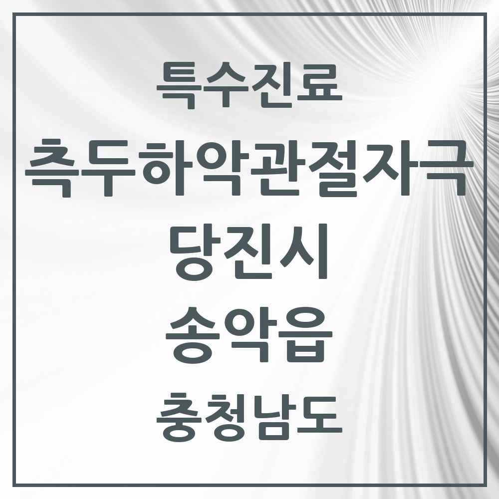 2025 충청남도 당진시 송악읍 측두하악 관절자극요법 실시기관 의원·병원 목록 1곳