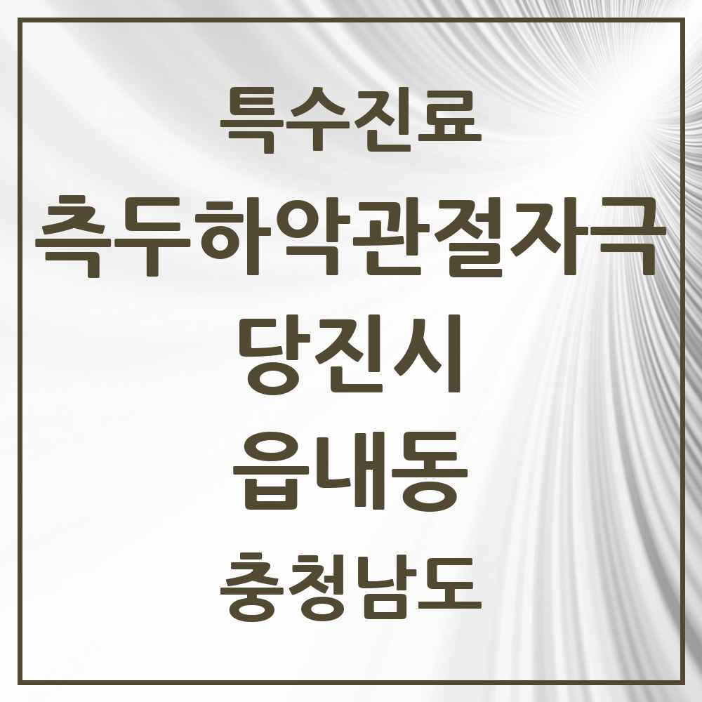 2025 충청남도 당진시 읍내동 측두하악 관절자극요법 실시기관 의원·병원 목록 9곳