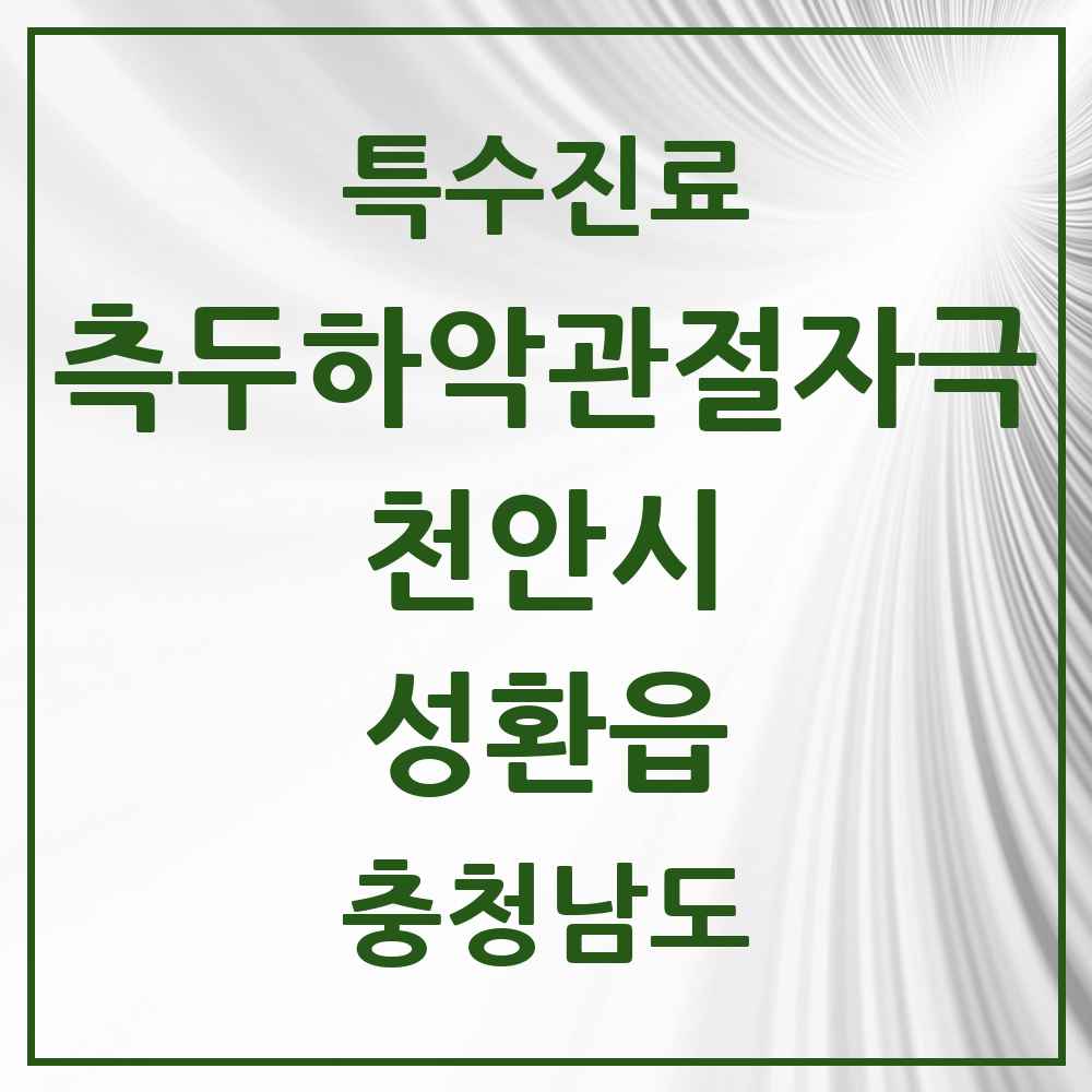 2025 충청남도 천안시 성환읍 측두하악 관절자극요법 실시기관 의원·병원 목록 1곳