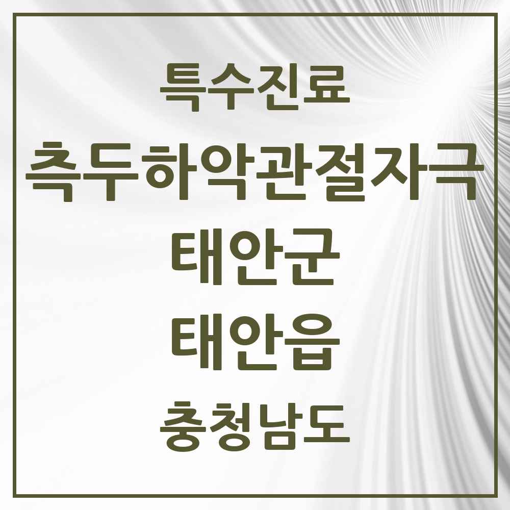 2025 충청남도 태안군 태안읍 측두하악 관절자극요법 실시기관 의원·병원 목록 2곳