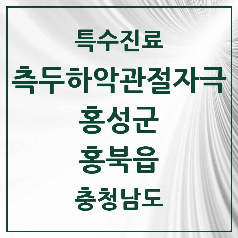 2025 충청남도 홍성군 홍북읍 측두하악 관절자극요법 실시기관 의원·병원 목록 1곳