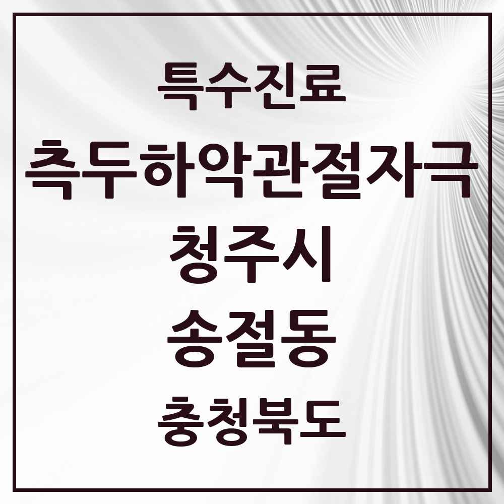2025 충청북도 청주시 송절동 측두하악 관절자극요법 실시기관 의원·병원 목록 1곳