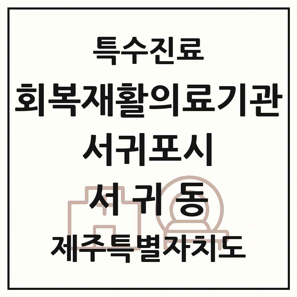 2025 제주특별자치도 서귀포시 서귀동 회복기 재활의료기관 의원·병원 목록 1곳