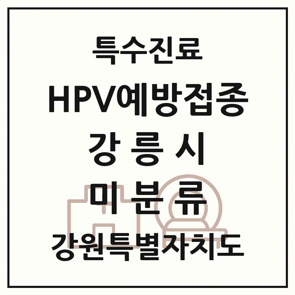 2025 강원특별자치도 강릉시 미분류 HPV 예방접종사업 참여기관 의원·병원 목록 1곳