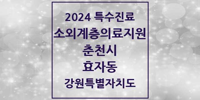 2024 효자동 소외계층 의료서비스지원 사업기관 의원·병원 모음 1곳 | 강원특별자치도 춘천시 추천 리스트 | 특수진료