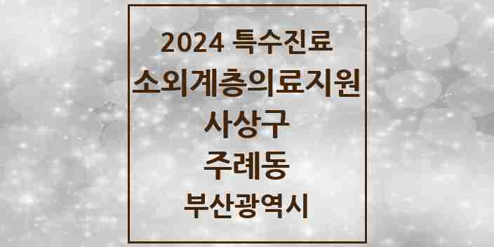 2024 주례동 소외계층 의료서비스지원 사업기관 의원·병원 모음 1곳 | 부산광역시 사상구 추천 리스트 | 특수진료