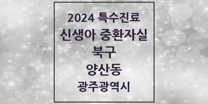 2024 양산동 신생아 중환자실 의원·병원 모음 1곳 | 광주광역시 북구 추천 리스트 | 특수진료