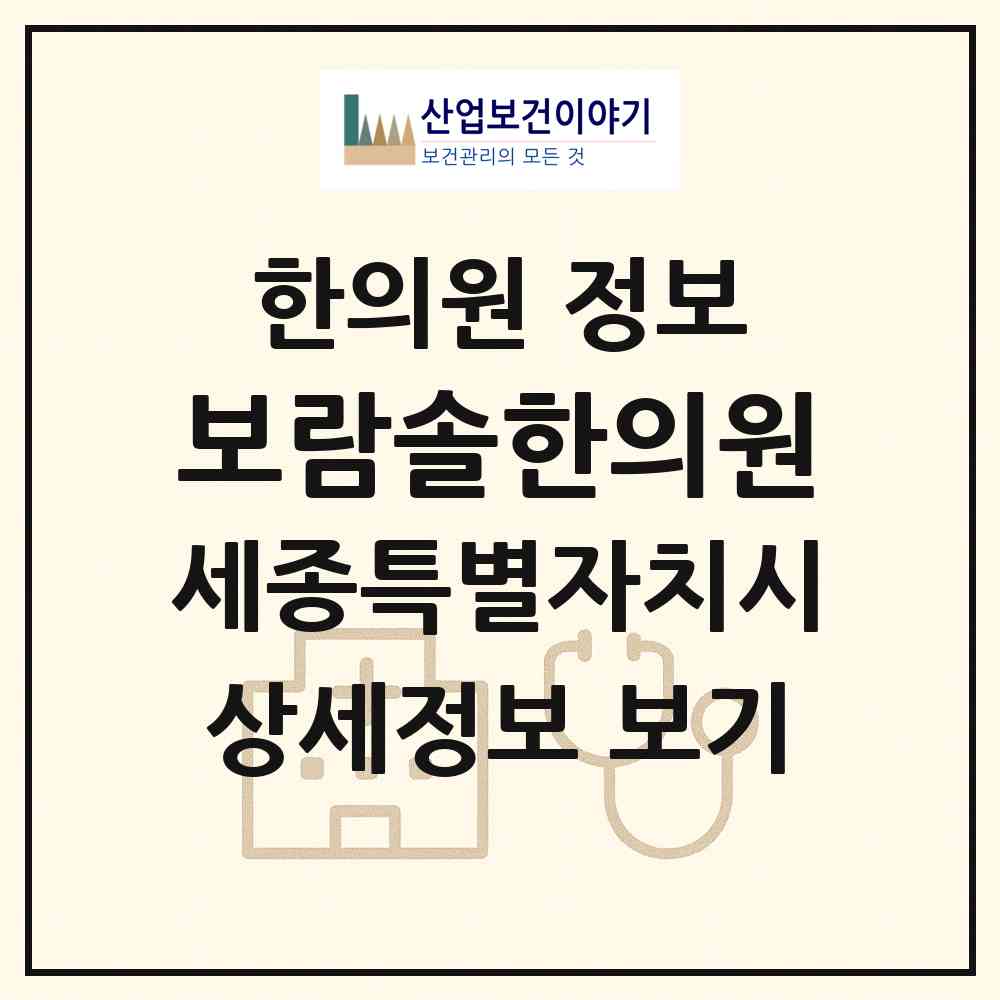 2026 보람솔한의원 (세종 세종시 보람동)|한의원|요양기관 정보
