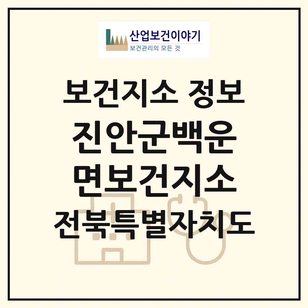 2026 진안군백운면보건지소 (진안군 백운면)|보건지소|요양기관 정보