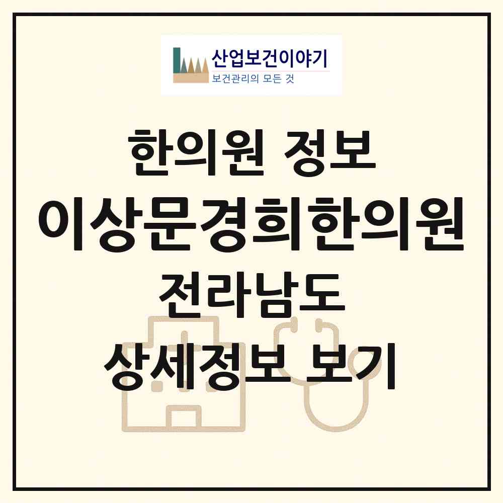 2026 이상문경희한의원 (여수시 여천동)|한의원|요양기관 정보
