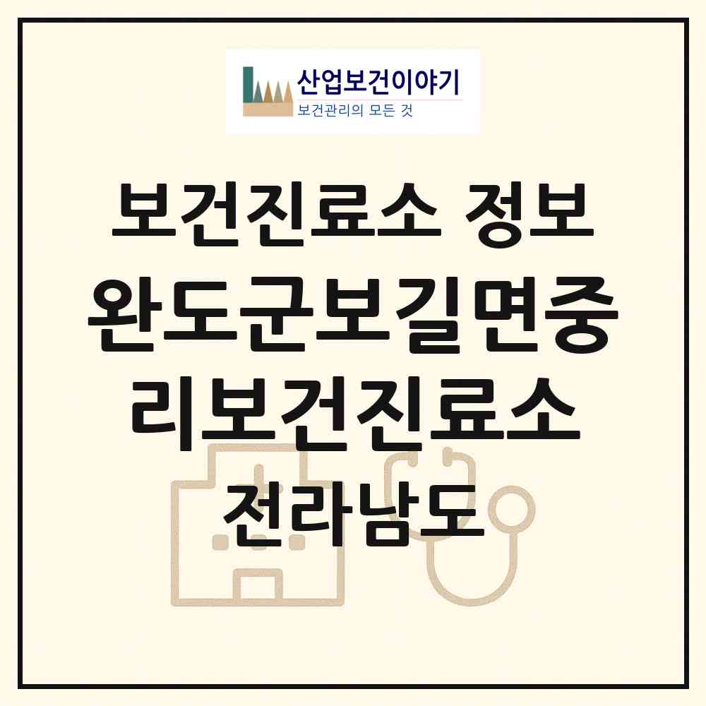 2026 완도군보길면중리보건진료소 (완도군 보길면)|보건진료소|요양기관 정보