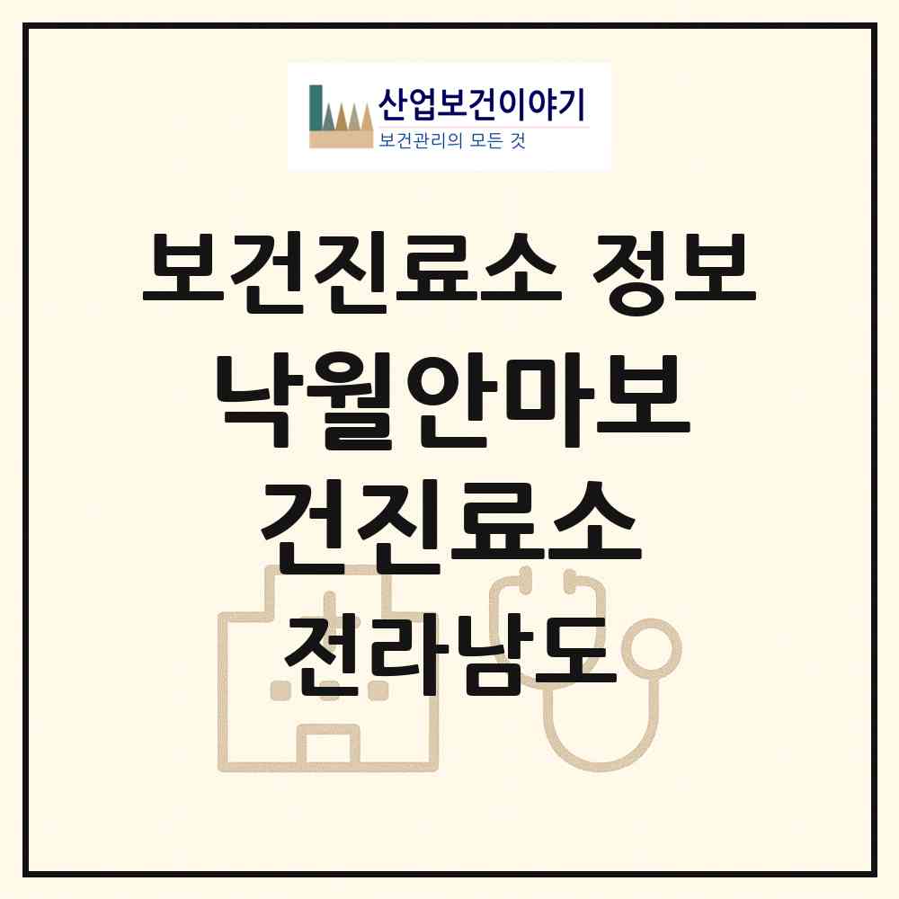 2026 낙월안마보건진료소 (영광군 낙월면)|보건진료소|요양기관 정보