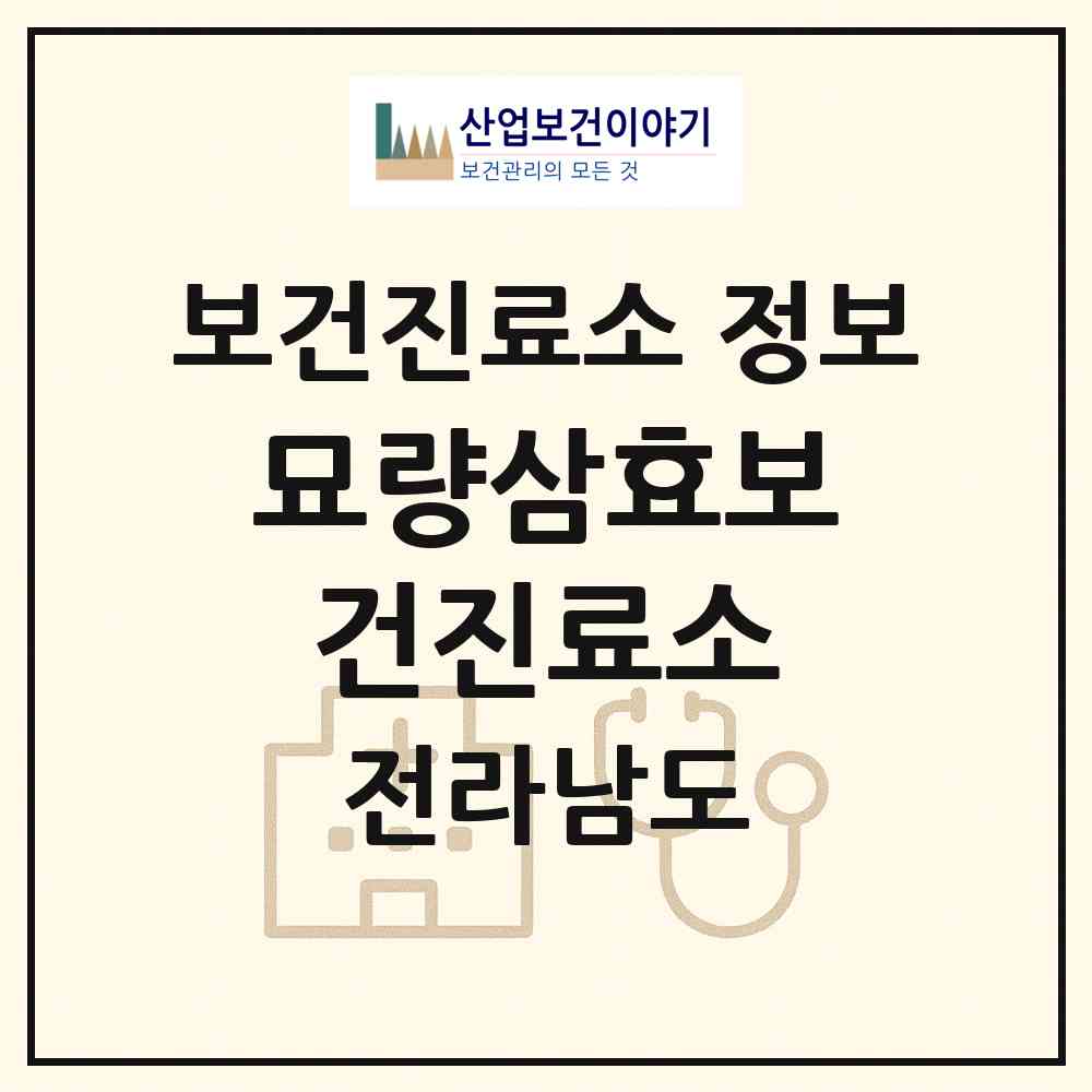 2026 묘량삼효보건진료소 (영광군 묘량면)|보건진료소|요양기관 정보