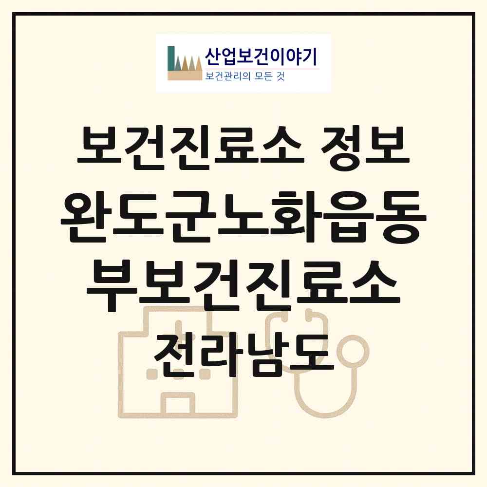 2026 완도군노화읍동부보건진료소 (완도군 노화읍)|보건진료소|요양기관 정보