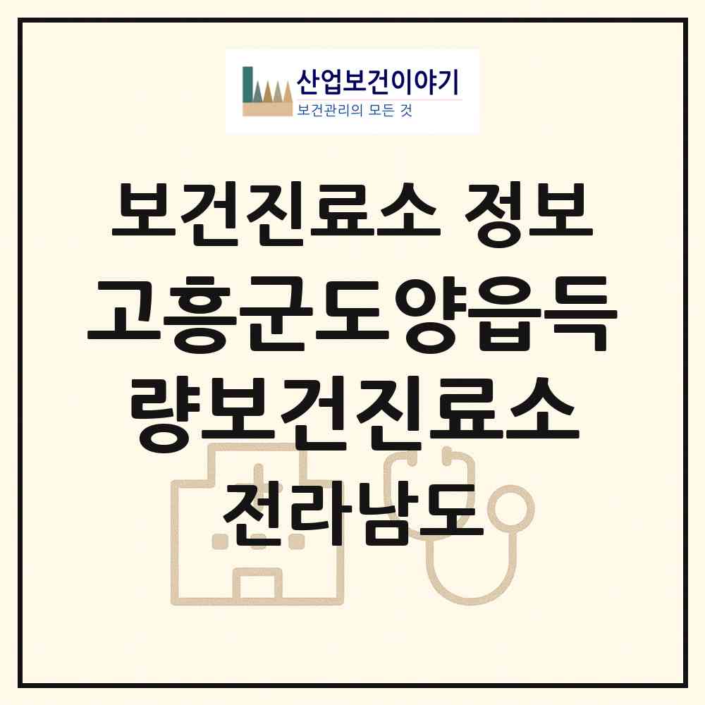 2026 고흥군도양읍득량보건진료소 (고흥군 도양읍)|보건진료소|요양기관 정보