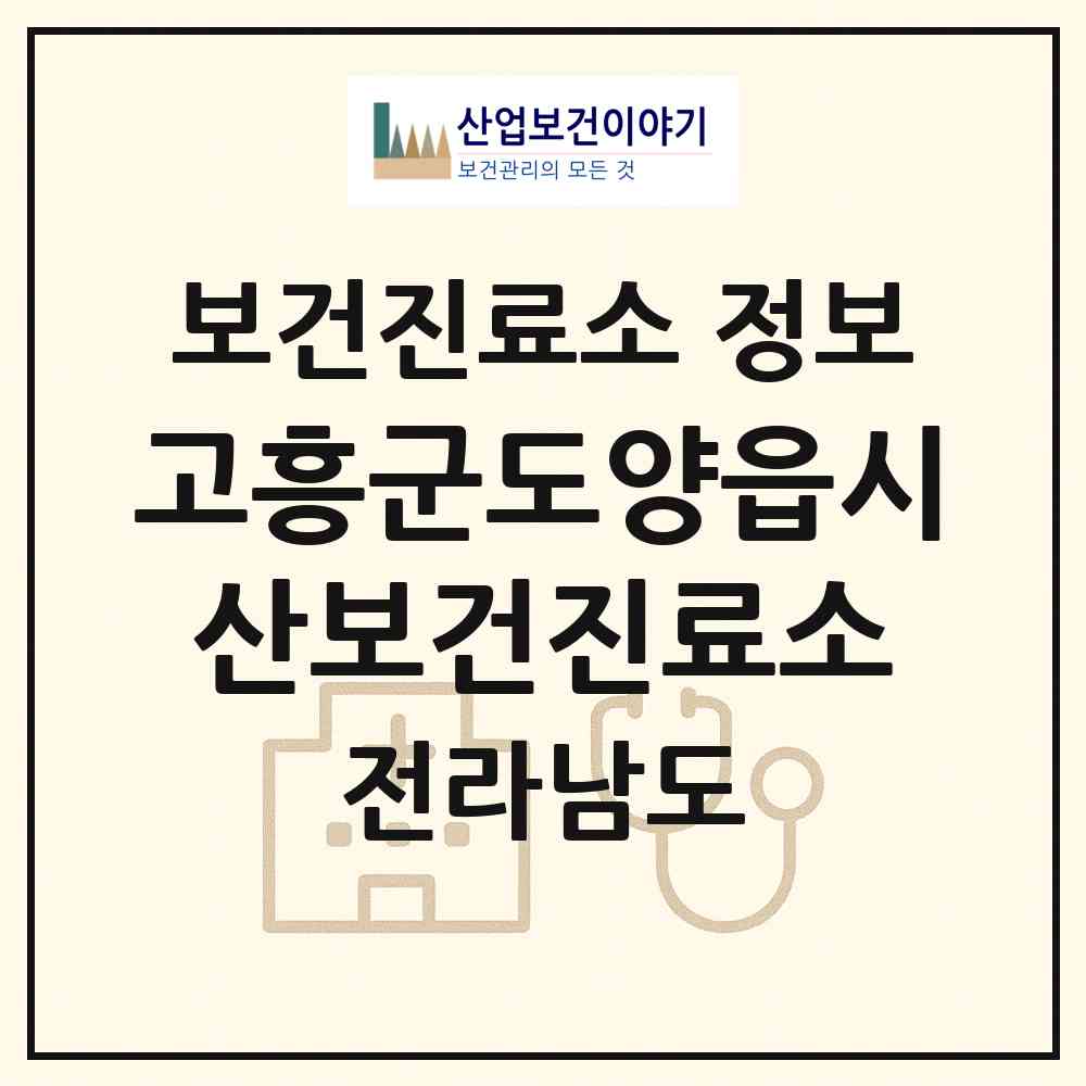 2026 고흥군도양읍시산보건진료소 (고흥군 도양읍)|보건진료소|요양기관 정보