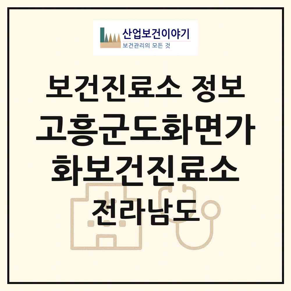 2026 고흥군도화면가화보건진료소 (고흥군 도화면)|보건진료소|요양기관 정보
