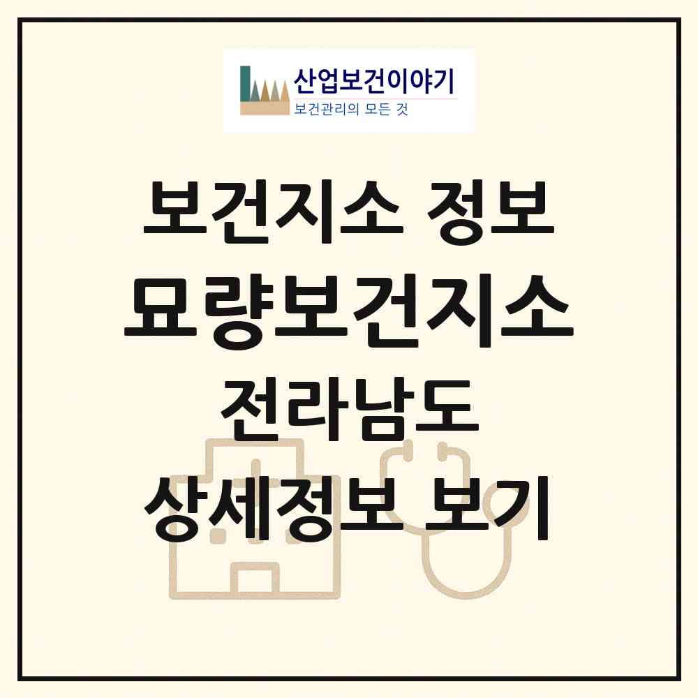 2026 묘량보건지소 (영광군 묘량면)|보건지소|요양기관 정보