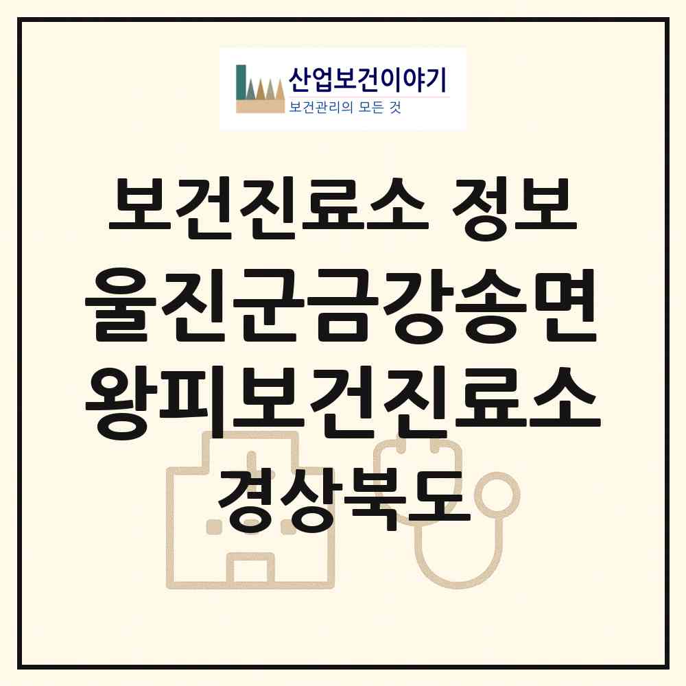 2026 울진군금강송면왕피보건진료소 (울진군 금강송면)|보건진료소|요양기관 정보