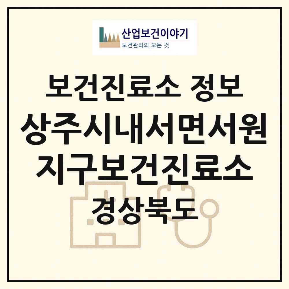2026 상주시내서면서원지구보건진료소 (상주시 내서면)|보건진료소|요양기관 정보