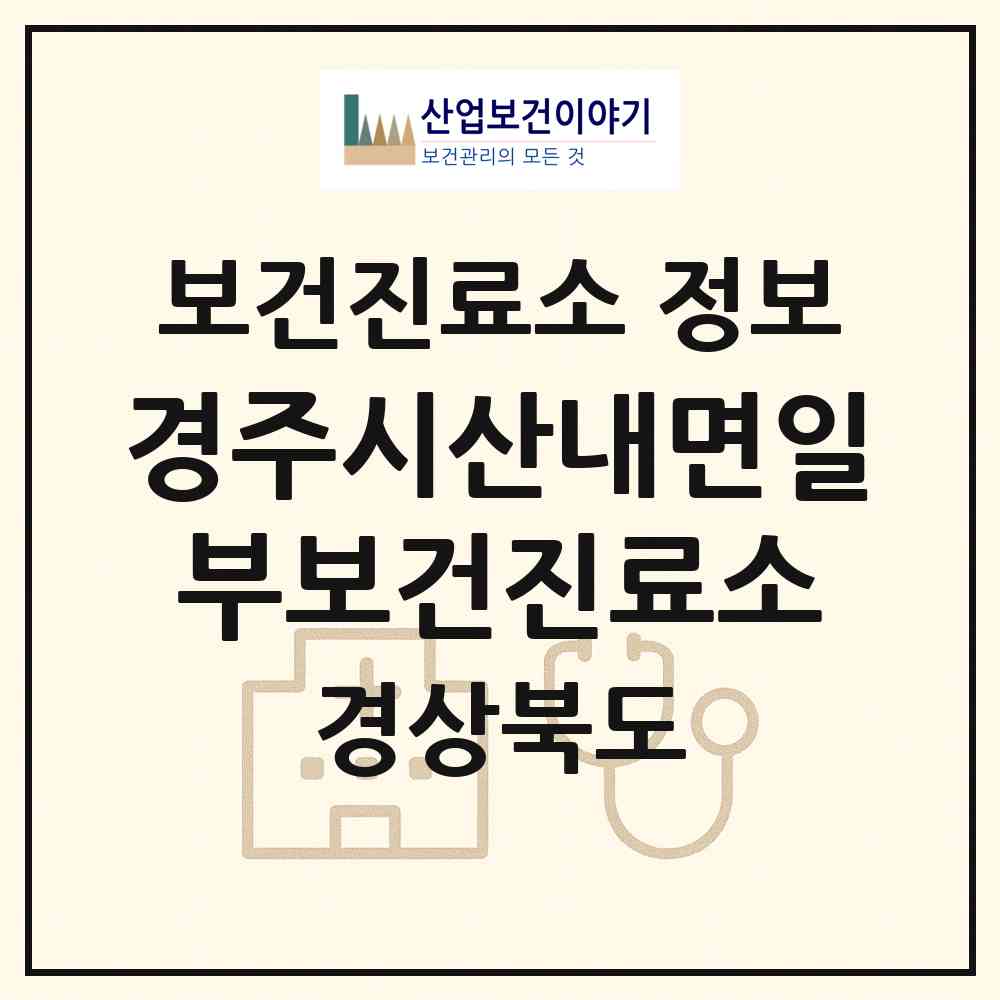 2026 경주시산내면일부보건진료소 (경주시 산내면)|보건진료소|요양기관 정보
