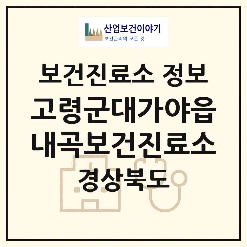 2026 고령군대가야읍내곡보건진료소 (고령군 대가야읍)|보건진료소|요양기관 정보
