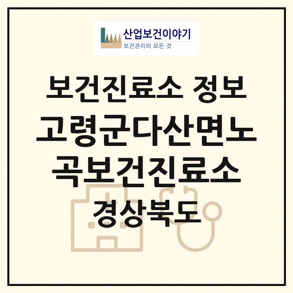 2026 고령군다산면노곡보건진료소 (고령군 다산면)|보건진료소|요양기관 정보